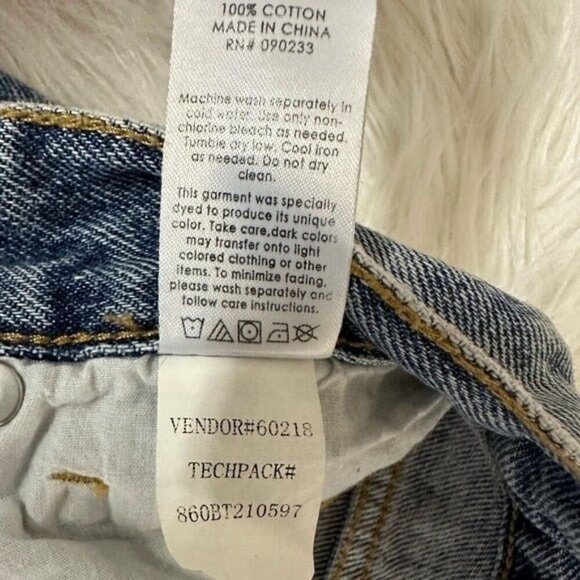 Pacsun Jeans Pants High Rise Straight Light Medium Denim Button Closure Size 26 - Picture 7 of 7